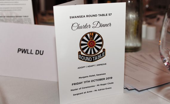 Charter Dinner Swansea Round Table 2019 Menu